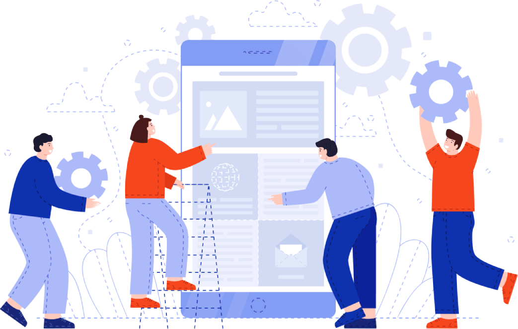 6D project workflow process illustration