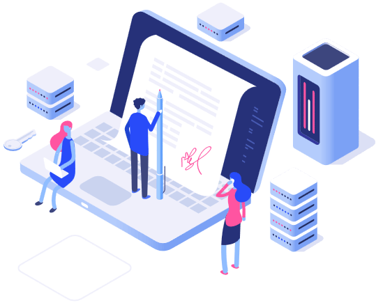 Business growth and digital technology illustration